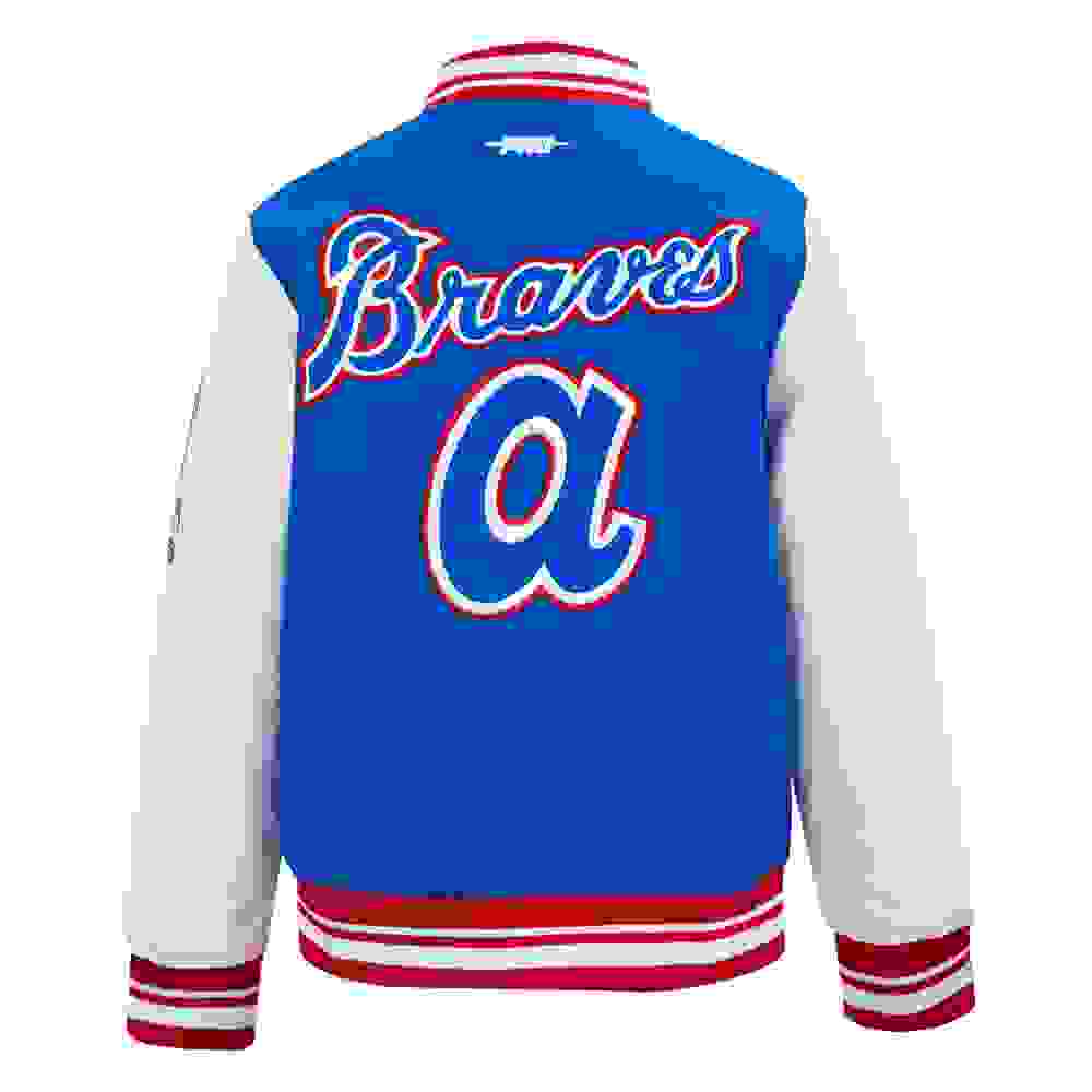 Pro Standard MLB Atlanta Braves Retro Classic Big Boys' Royal Rib Wool Varsity Jacket